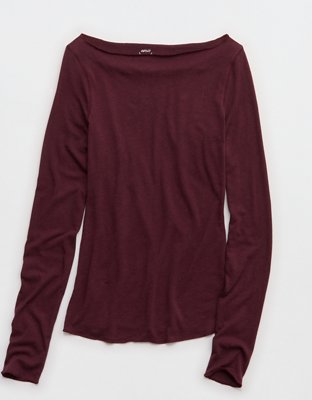 Aerie Sheer Happiness Boatneck T-Shirt