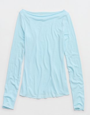 Aerie Sheer Happiness Boatneck T-Shirt