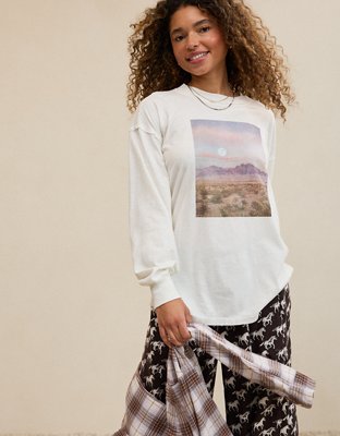Aerie Cozy Oversized Long Sleeve Boyfriend T-Shirt