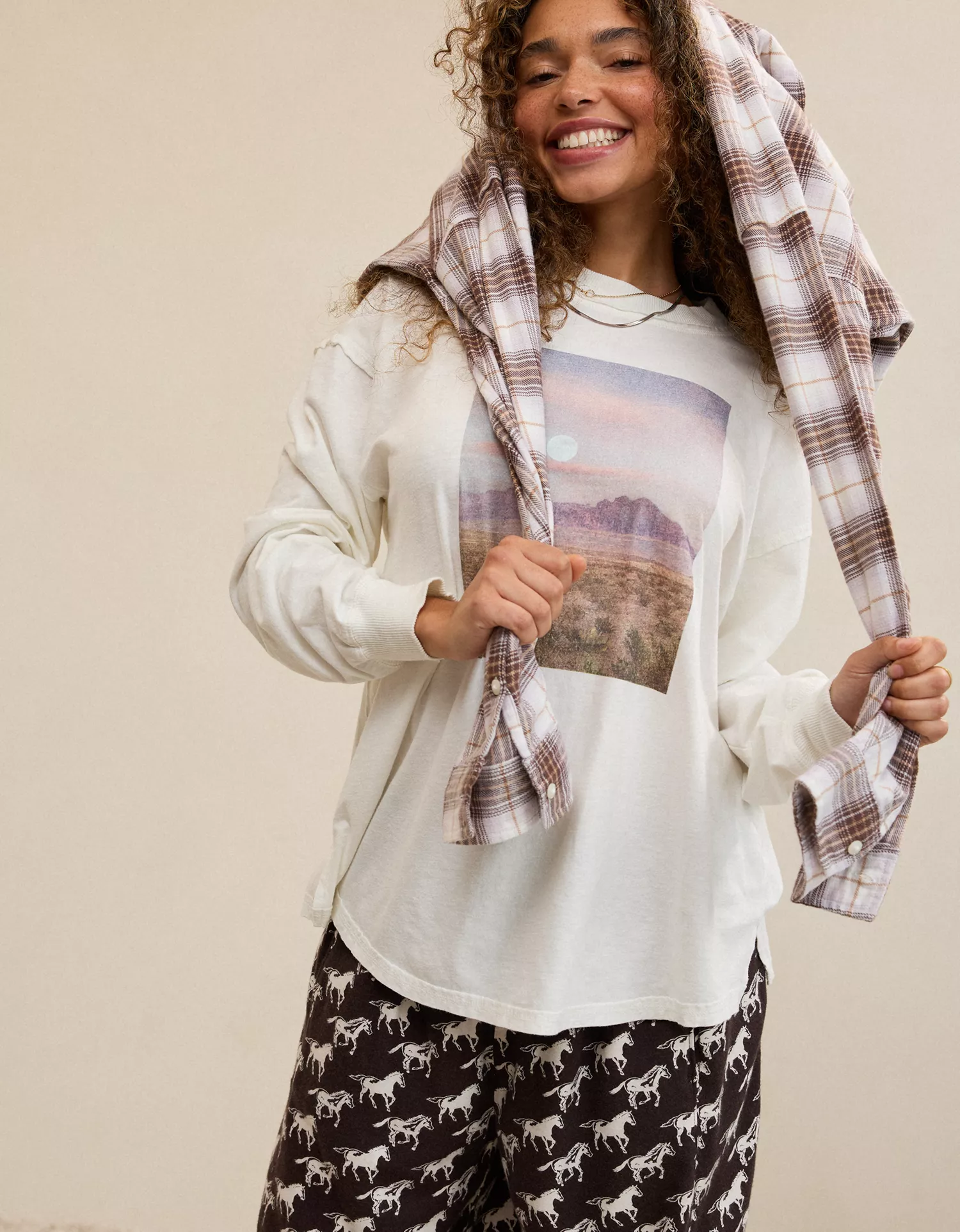 Aerie Cozy Oversized Long Sleeve Boyfriend T-Shirt - thumbnail 9