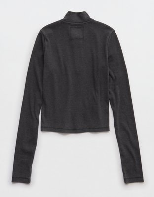 Aerie Long Sleeve Quarter Zip T-Shirt