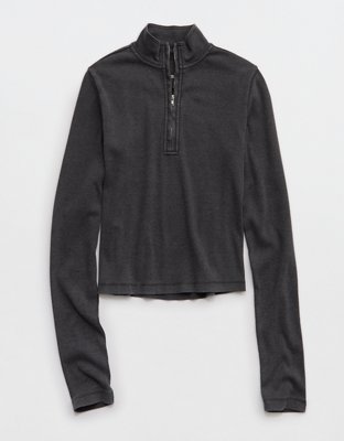 Aerie Long Sleeve Quarter Zip T-Shirt