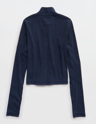Aerie Long Sleeve Quarter Zip T-Shirt