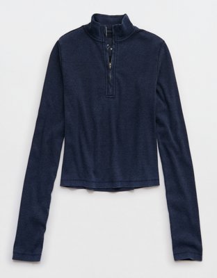 Aerie Long Sleeve Quarter Zip T-Shirt