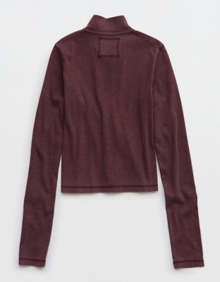 Aerie Long Sleeve Quarter Zip T-Shirt