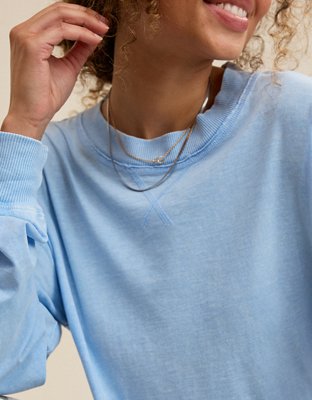 Aerie Cozy Oversized Long Sleeve Boyfriend T-Shirt