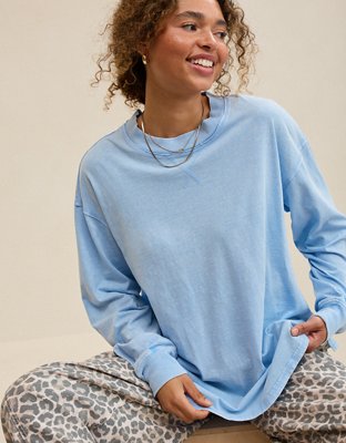 Aerie Cozy Oversized Long Sleeve Boyfriend T-Shirt