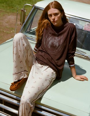 Aerie Cozy Oversized Long Sleeve Boyfriend T-Shirt