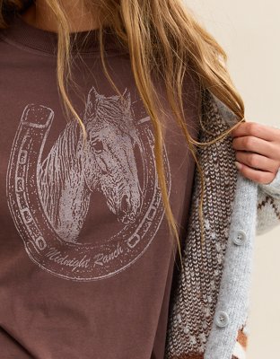 Aerie Cozy Oversized Long Sleeve Boyfriend T-Shirt