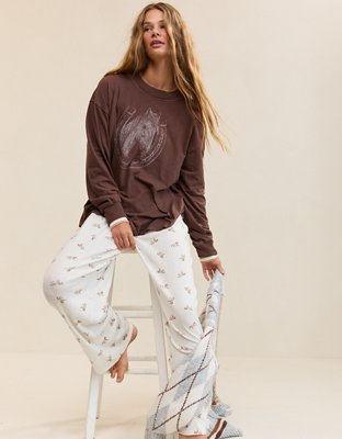 Aerie Cozy Oversized Long Sleeve Boyfriend T-Shirt