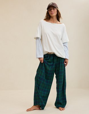 Aerie Cozy Oversized Layered Off-The-Shoulder Boyfriend T-Shirt