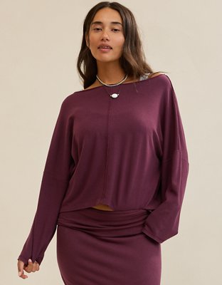 Aerie Happy Snit Off-The-Shoulder T-Shirt