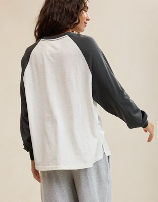 Aerie Cozy Oversized Baseball Boyfriend T-Shirt