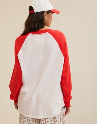 Aerie Cozy Oversized Baseball Boyfriend T-Shirt