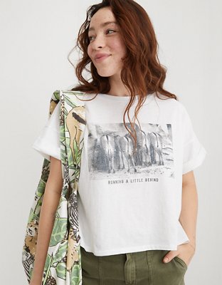Aerie Zebra Graphic Oversized Cropped T-Shirt