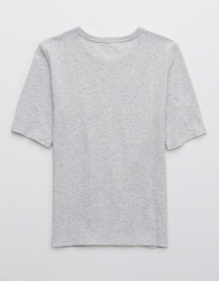 Женские футболки Aerie Feelin' Good Knit Half Sleeve T-Shirt — фото 4