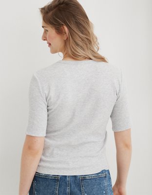 Женские футболки Aerie Feelin' Good Knit Half Sleeve T-Shirt — фото 2