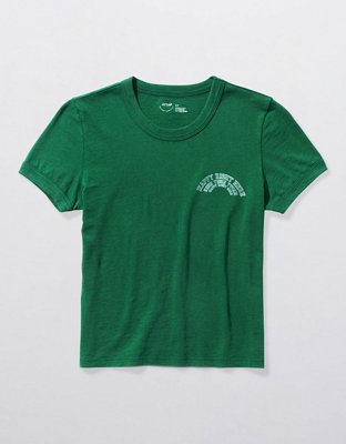 Aerie Cropped Short Sleeve Ringer T-Shirt