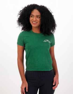 Aerie Cropped Short Sleeve Ringer T-Shirt
