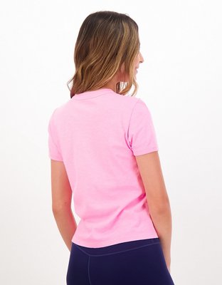 Aerie Cropped Short Sleeve Ringer T-Shirt