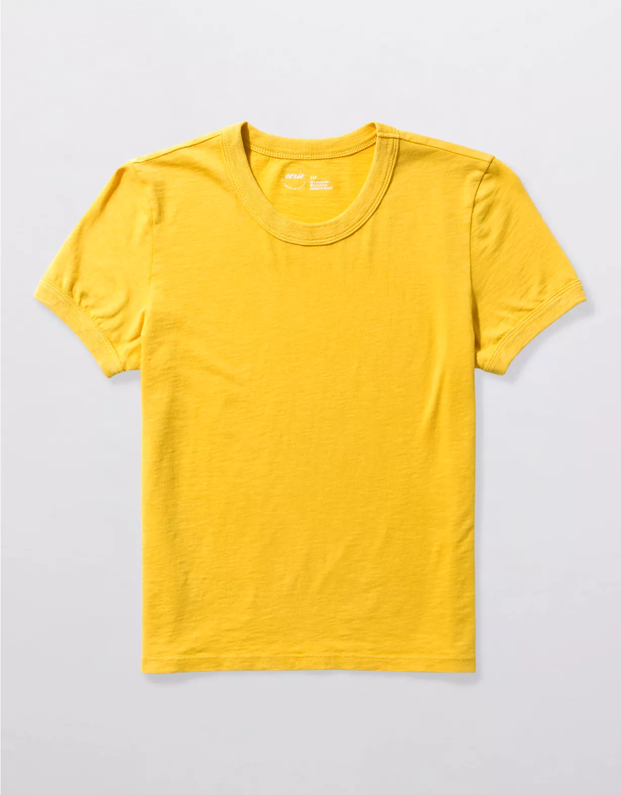 Aerie Cropped Short Sleeve Ringer T-Shirt