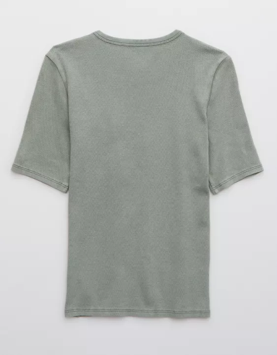 Aerie Feelin' Good Knit Half Sleeve T-Shirt