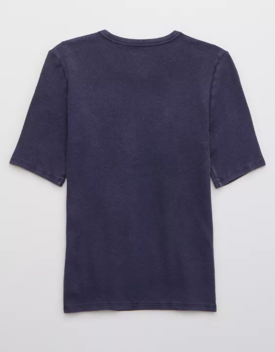 Aerie Feelin' Good Knit Half Sleeve T-Shirt