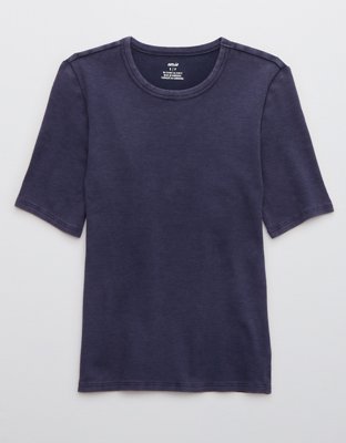 Aerie Feelin' Good Knit Half Sleeve T-Shirt