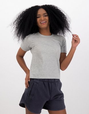 Aerie Cropped Short Sleeve Ringer T-Shirt