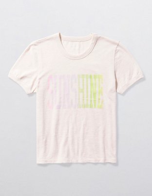 Aerie Cropped Short Sleeve Ringer T-Shirt