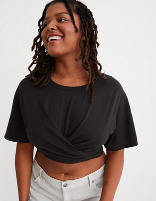 Aerie Cropped Wrapback T-Shirt