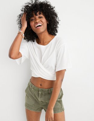 Aerie Cropped Wrapback T-Shirt