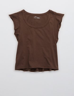 Aerie T-shirt corta con mangas con ondas