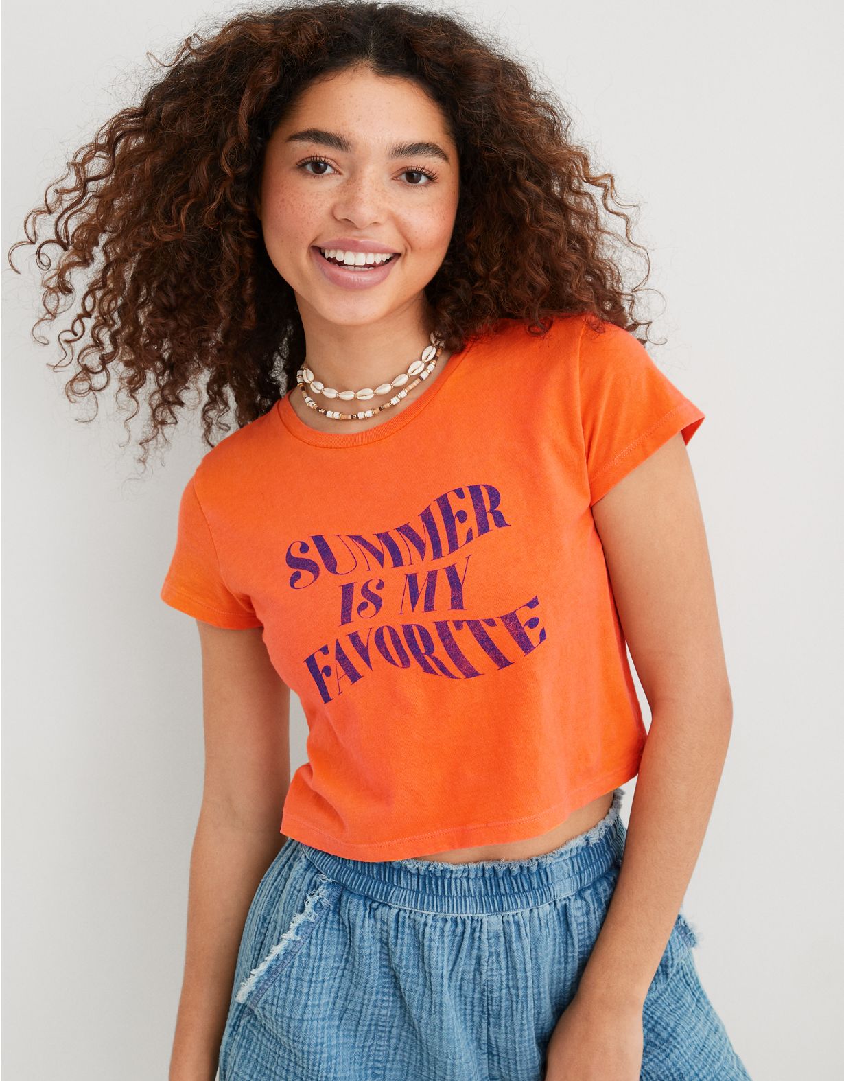 Aerie Cropped Graphic Baby T-Shirt