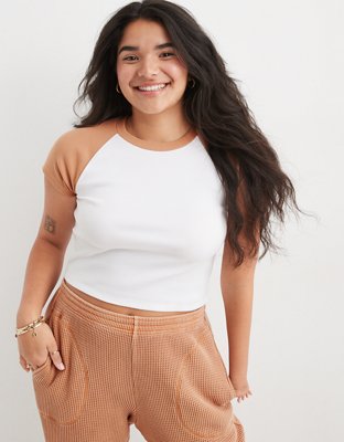 Aerie Cropped Ribbed Baby T-Shirt
