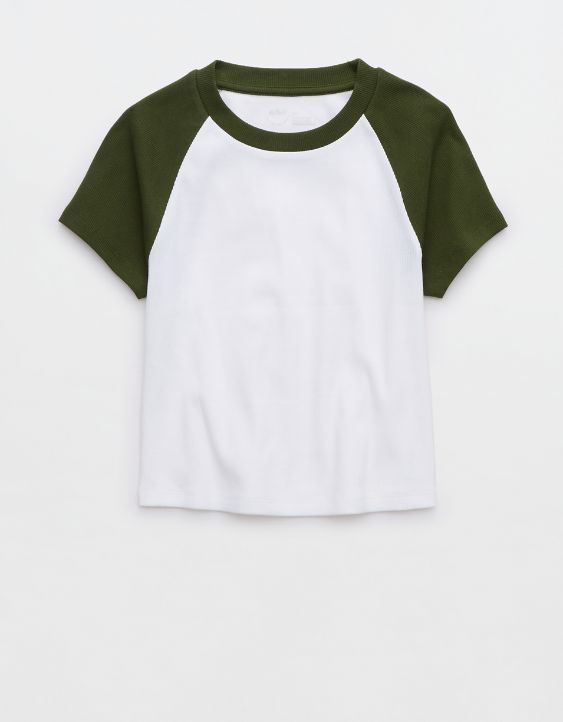 Aerie Cropped Ribbed Baby T-Shirt