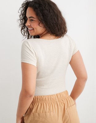 Aerie Textured Notch Neck Bodysuit