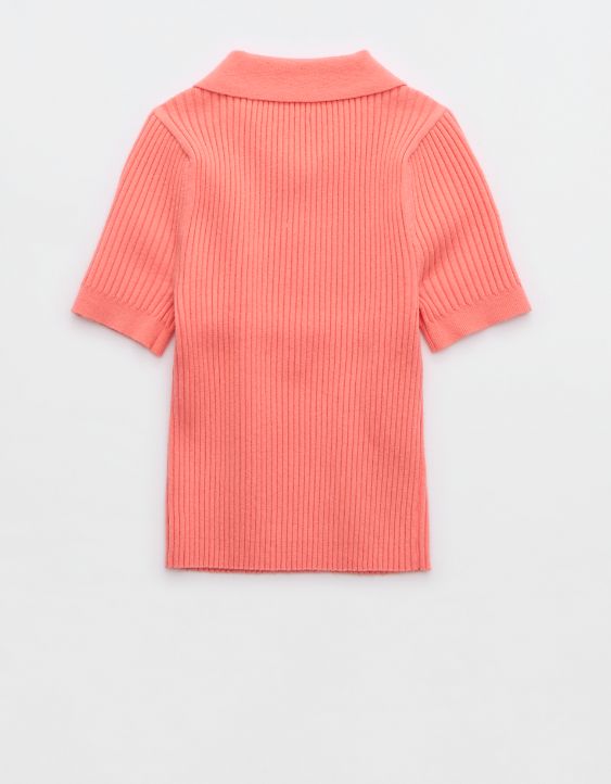 Aerie Sweater Cropped Polo T-Shirt