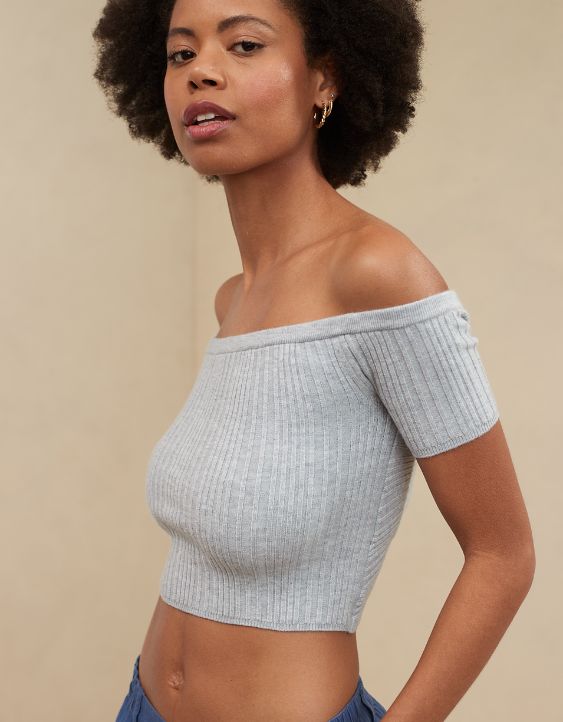 Aerie Reversible Sweater Cropped Top