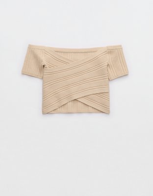 Aerie Reversible Sweater Cropped Top