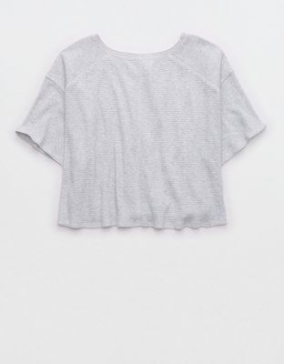 Aerie Cropped Waffle T-Shirt