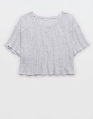 Aerie Cropped Waffle T-Shirt