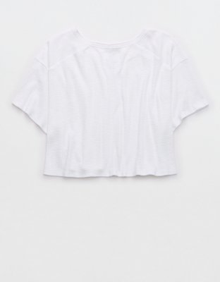 Aerie Cropped Waffle T-Shirt