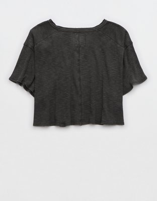 Aerie Cropped Waffle T-Shirt