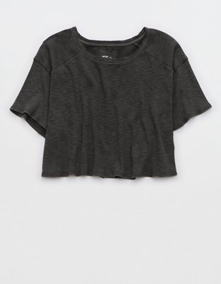 Aerie Cropped Waffle T-Shirt