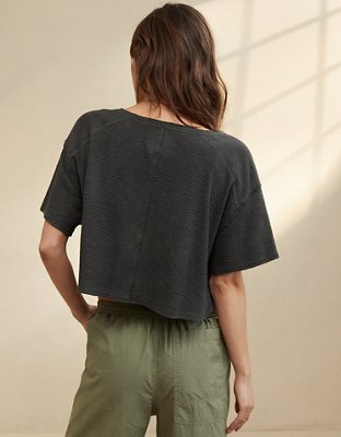 Aerie Cropped Waffle T-Shirt