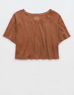 Aerie Cropped Waffle T-Shirt