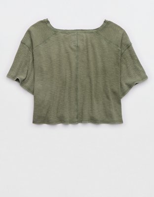 Aerie Cropped Waffle T-Shirt