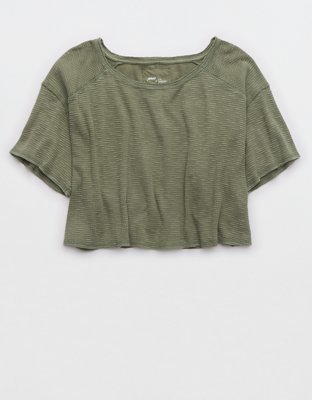 Aerie Cropped Waffle T-Shirt