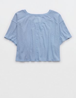 Aerie Cropped Waffle T-Shirt